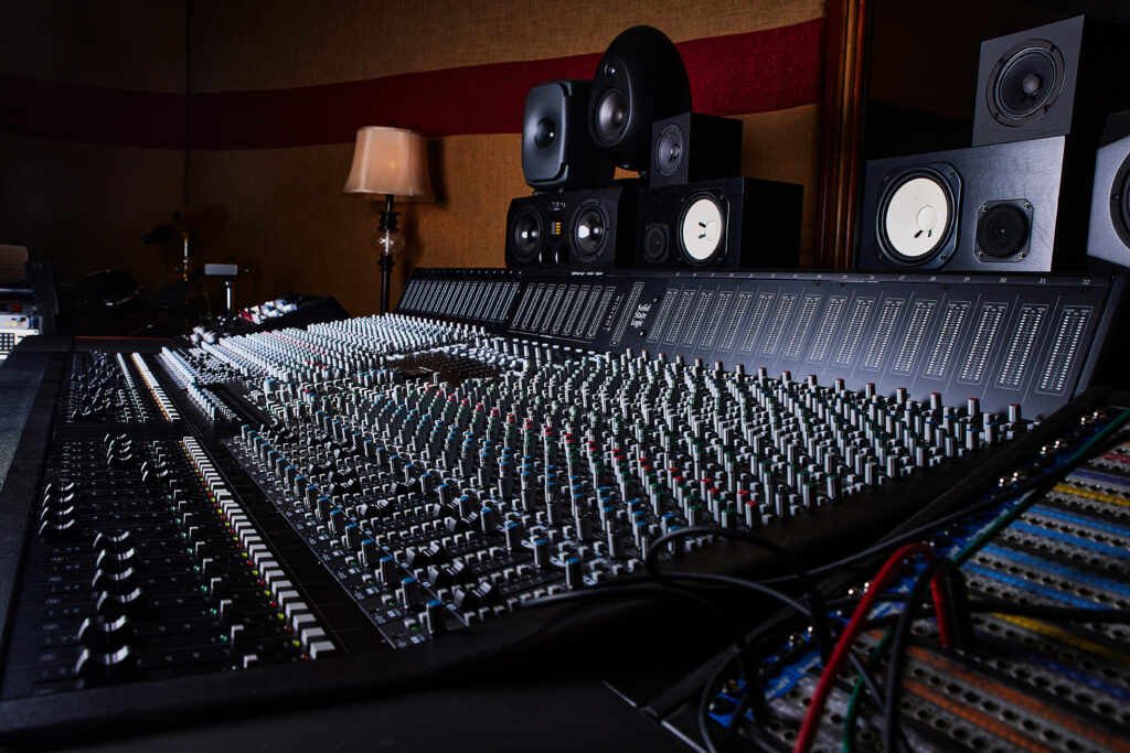 Mixing Console and Studio Monitors